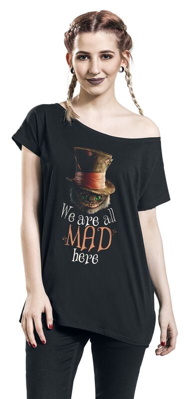 Gothicana By Emp "We Are All Mad Here" T-Shirt Black By Alice In Wonderland