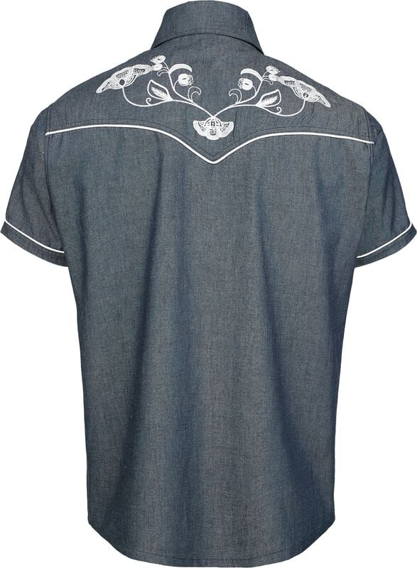 Gothicana By Emp "Western Shirt" Short-sleeved Shirt Blue By King Kerosin