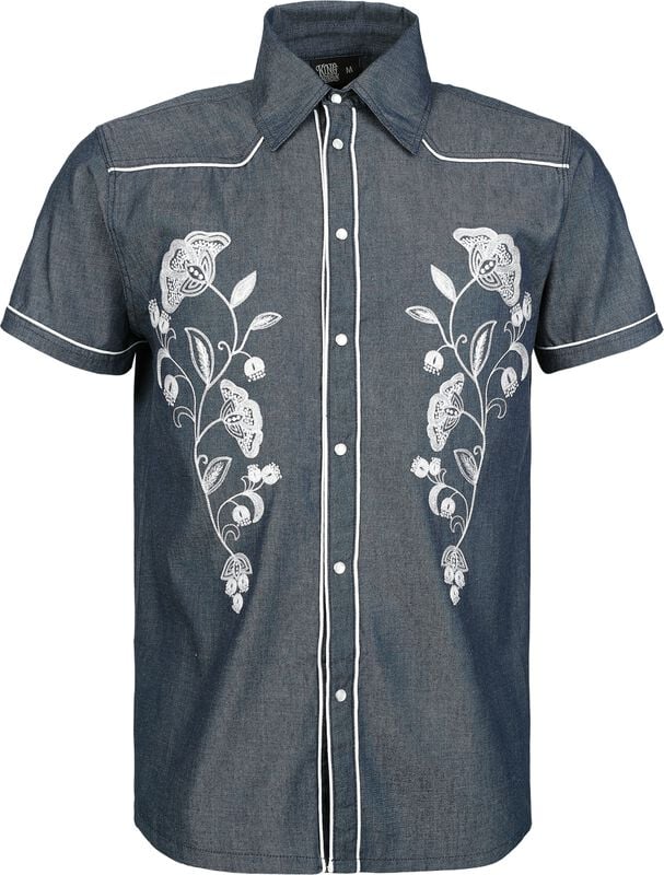 gothicana by emp "Western Shirt" Short-sleeved Shirt blue by King Kerosin