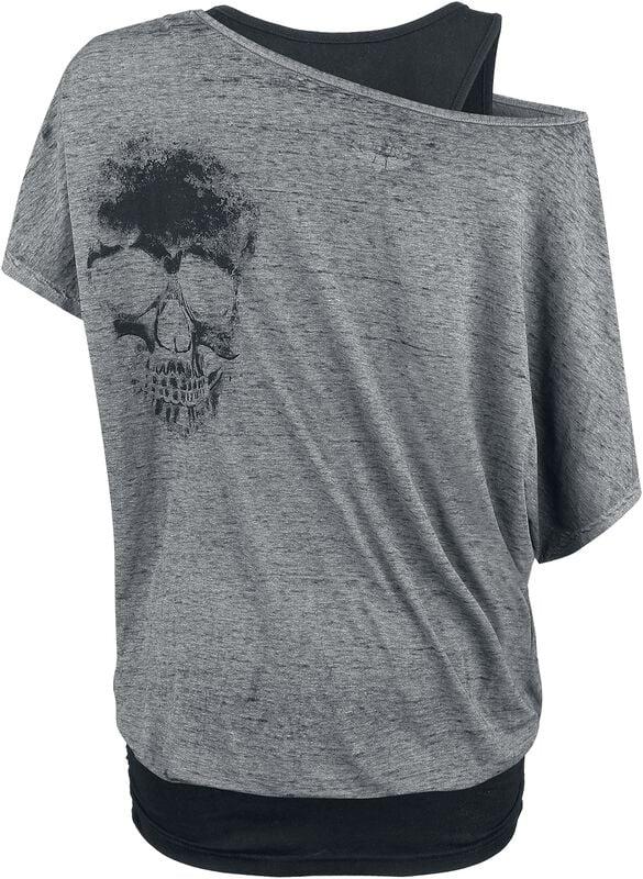 Gothicana By Emp "When The Heart Rules The Mind" T-Shirt Grey By Rock Rebel By EMP