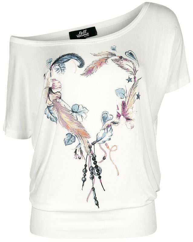 gothicana by emp "White T-shirt with Crew Neck and Print" T-Shirt white by Full Volume by EMP