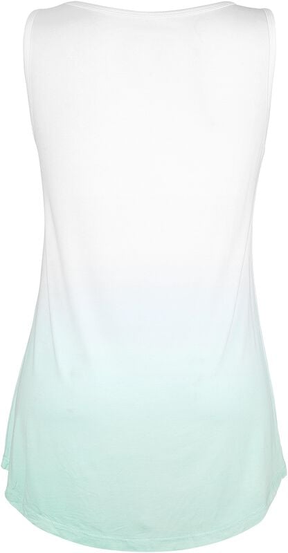 Gothicana By Emp "White Top With Colour-Gradient And Print" Top White-turquoise By Full Volume By EMP