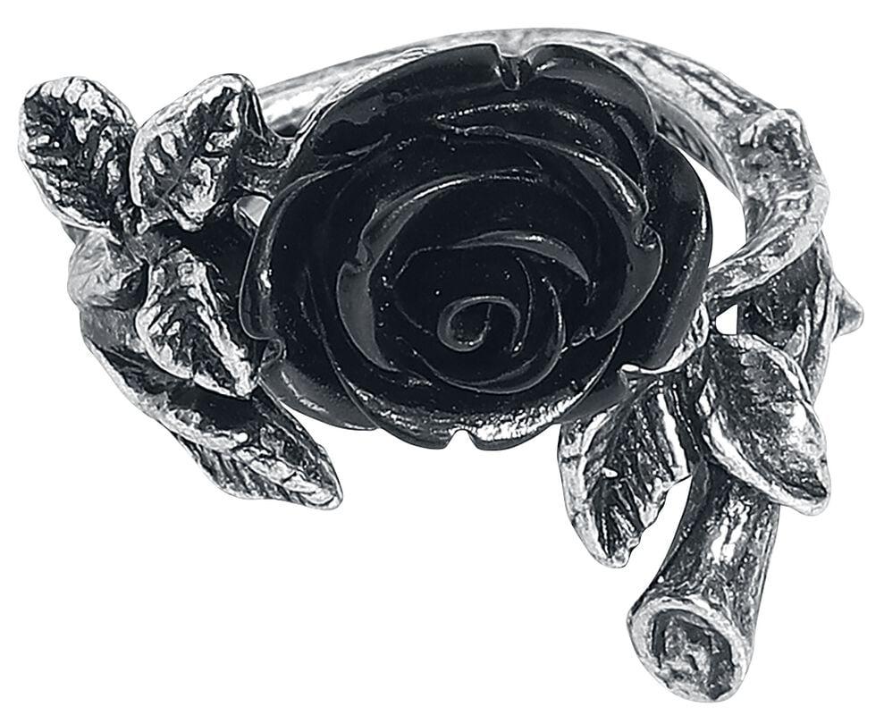 gothicana by emp "Wild Black Rose Ring" Ring silver-coloured by Alchemy Gothic