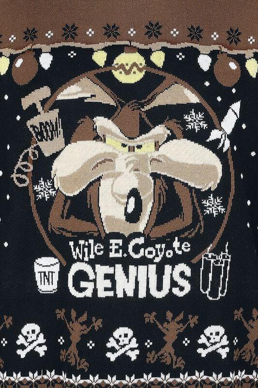 Gothicana By Emp "Wile E Coyote - Genius" Christmas Jumper Multicolour By Looney Tunes