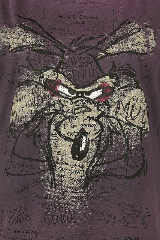 Gothicana By Emp "Wile E. Coyote - Genius" T-Shirt Lilac By Looney Tunes