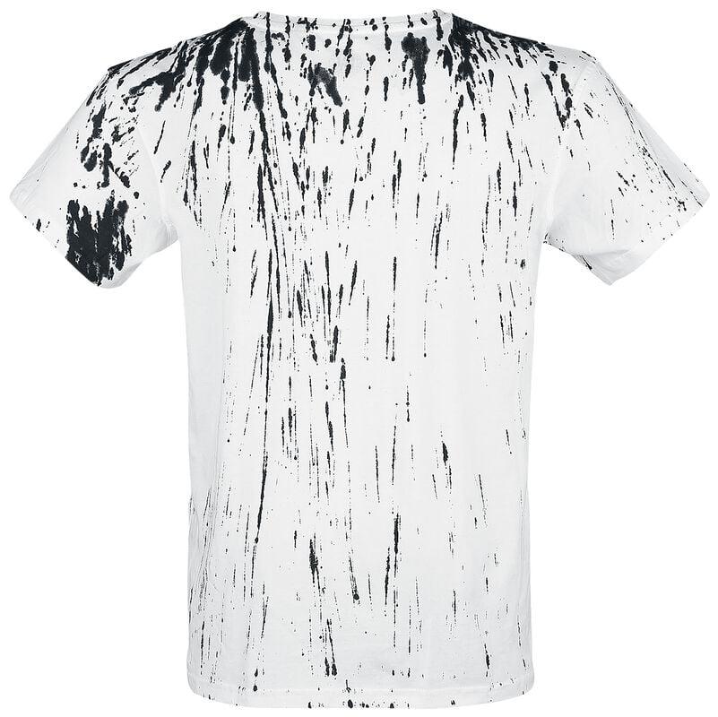Gothicana By Emp "Wings Tattoo Splashed Strips" T-Shirt White By Outer Vision