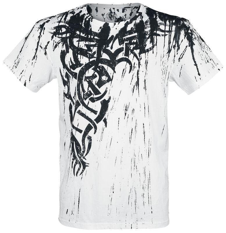 gothicana by emp "Wings Tattoo Splashed Strips" T-Shirt white by Outer Vision