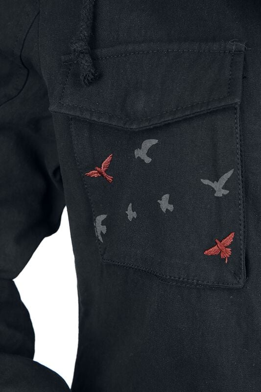 Gothicana By Emp "Winter Jacket With Prints And Embroidery" Winter Jacket Black By Full Volume By EMP