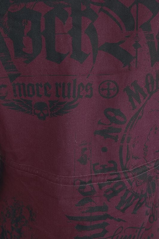 Gothicana By Emp "Winter Jacket With Rock Rebel Prints" Winter Jacket Red-black By Rock Rebel By EMP