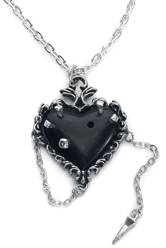 Gothicana By Emp "Witches Heart" Necklace Silver-coloured By Alchemy Gothic