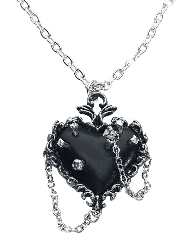 gothicana by emp "Witches Heart" Necklace silver-coloured by Alchemy Gothic