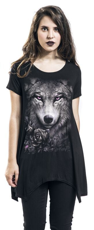 Gothicana By Emp "Wolf Roses" T-Shirt Black By Spiral