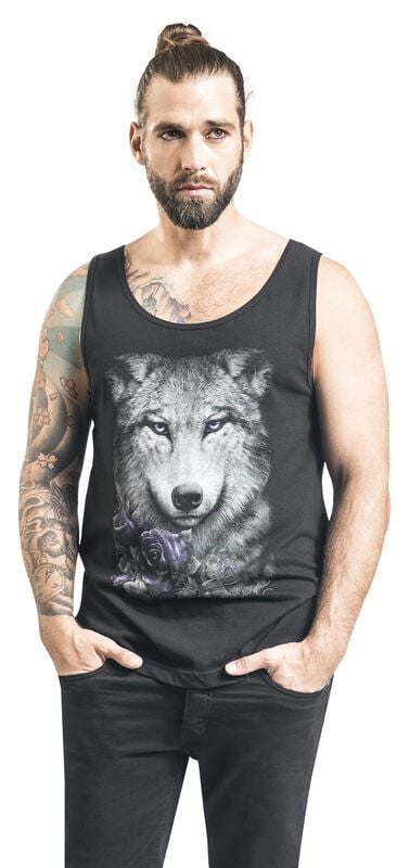 Gothicana By Emp "Wolf Roses" Tanktop Black By Spiral
