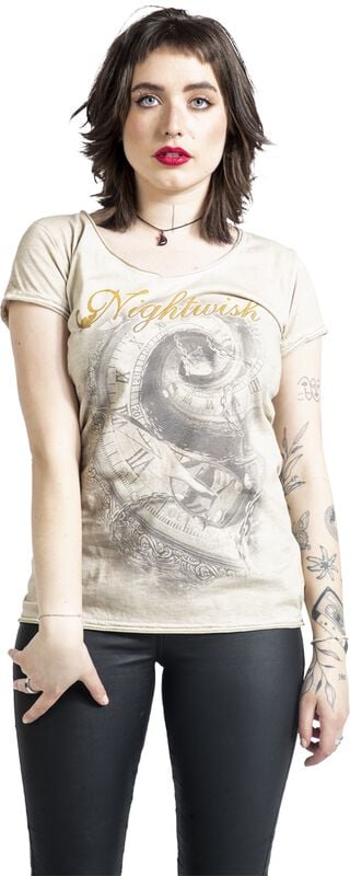 Gothicana By Emp "Writing" T-Shirt Beige By Nightwish