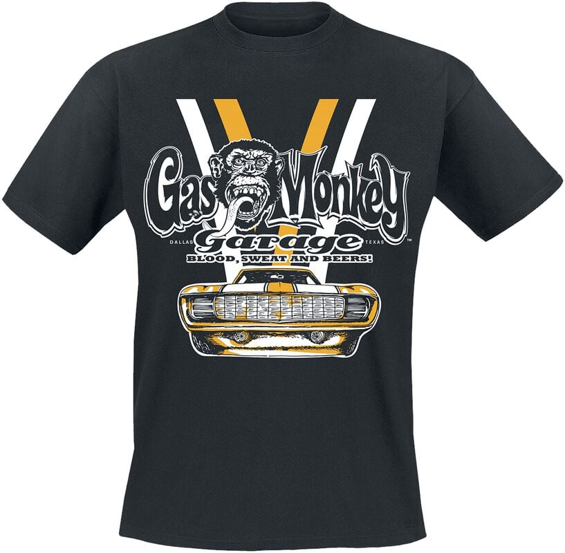 gothicana by emp "Yellow And White Car" T-Shirt black by Gas Monkey Garage