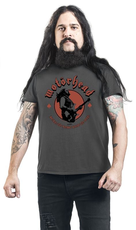 Gothicana By Emp "Young Lemmy Born To Lose" T-Shirt Charcoal By Motörhead