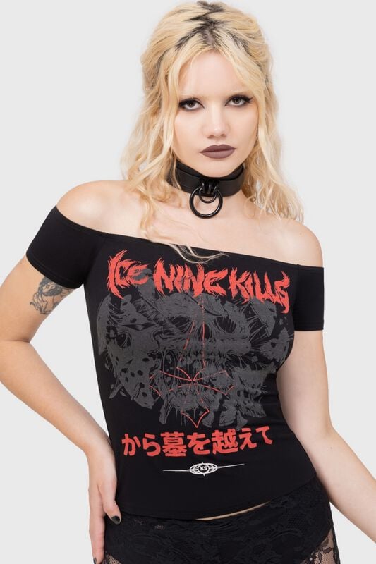 Gothicana By Emp "Your Worst Nightmare - Bardot Top" T-Shirt Black-red By Ice Nine Kills By Killstar