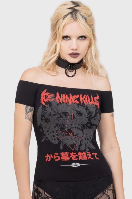 gothicana by emp "Your Worst Nightmare - Bardot Top" T-Shirt black-red by Ice Nine Kills by Killstar