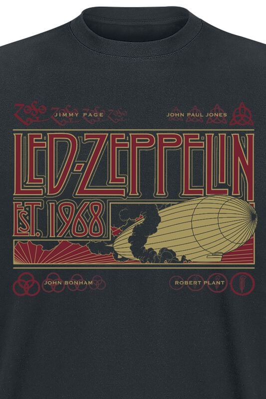 Gothicana By Emp "Zeppelin & Smoke" T-Shirt Black By Led Zeppelin