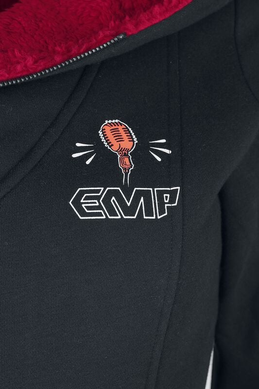 Gothicana By Emp "Zip Hoodie With Rock Hand Motif And EMP Logo" Hoodie Jacket Black By EMP Stage Collection