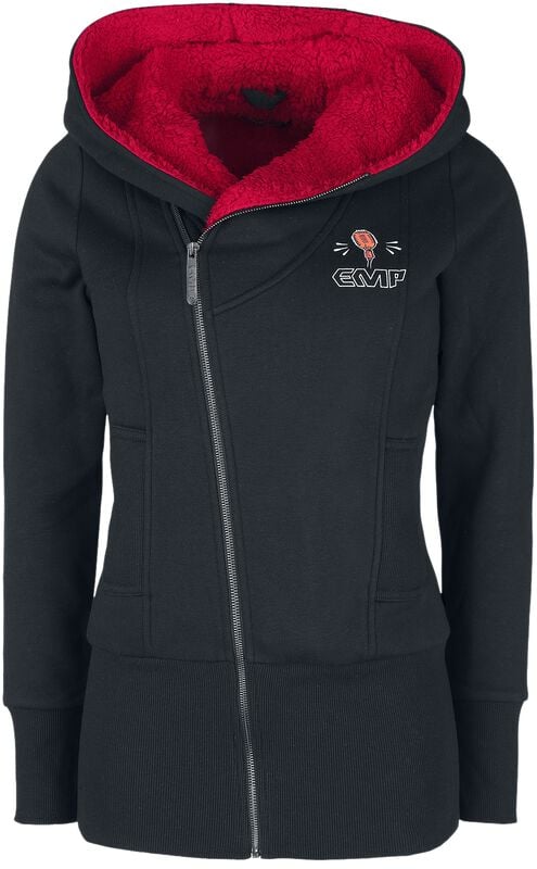 gothicana by emp "Zip hoodie with rock hand motif and EMP logo" Hoodie Jacket black by EMP Stage Collection