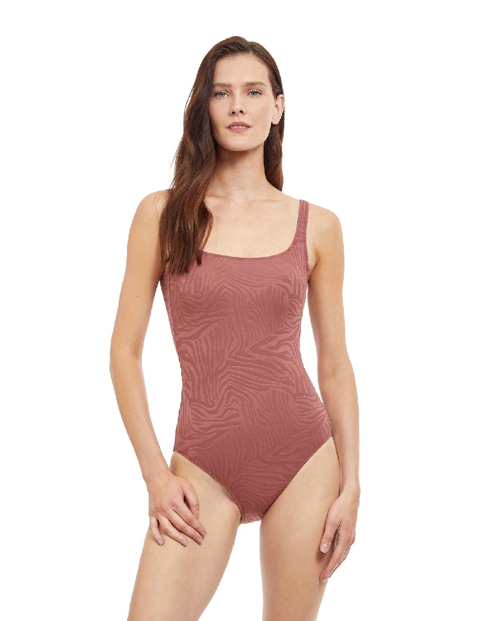 gottex African Escape Full Coverage Square Neck One Piece Swimsuit African