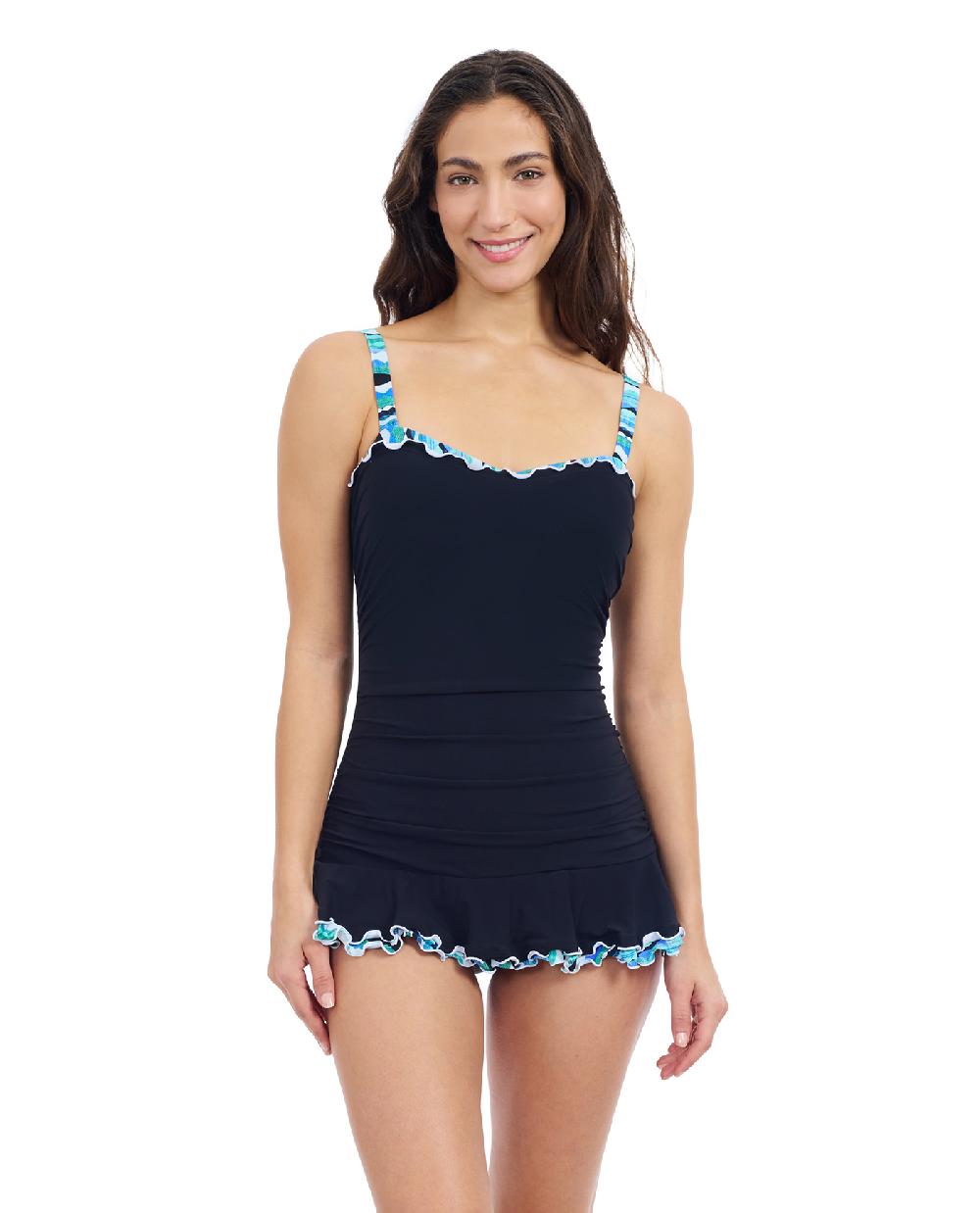 gottex Bachata D Cup V Neck Swimdress One Piece Swimsuit Profile