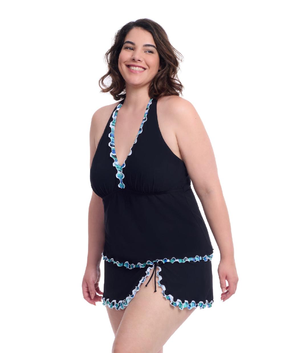 Gottex Bachata Plus Size Halter Tankini Top Profile