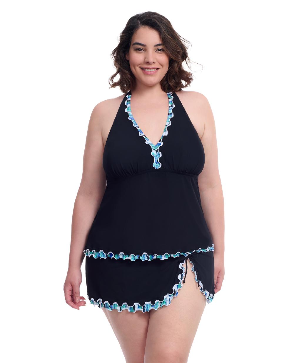 gottex Bachata Plus Size Halter Tankini Top Profile