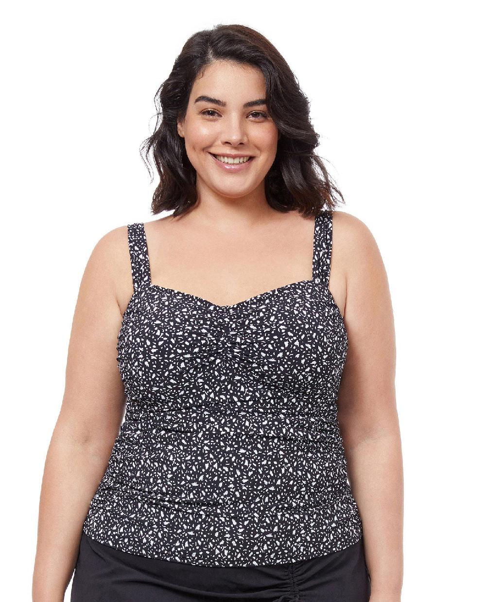 gottex Bash Plus Size Shirred Underwire Tankini Top Profile