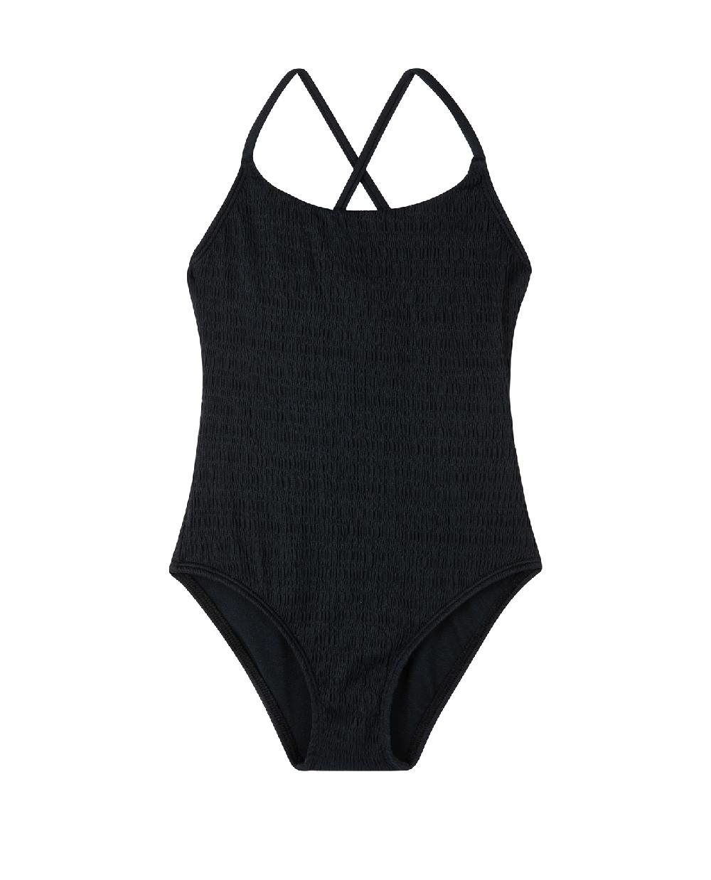 Gottex Beach Day Textured Criss Cross Tie Back One Piece Black