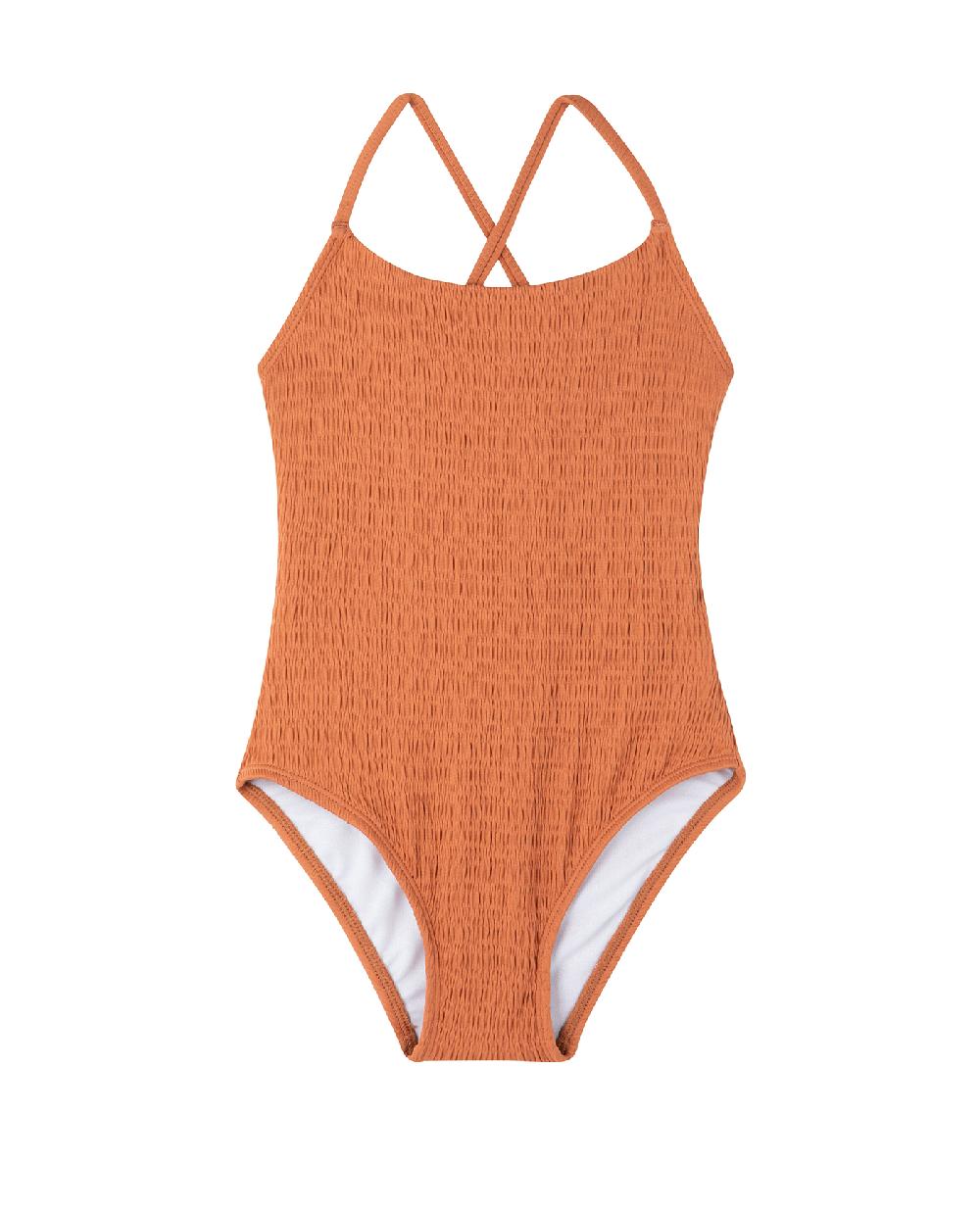 gottex Beach Day Textured Criss Cross Tie Back One Piece Terracota