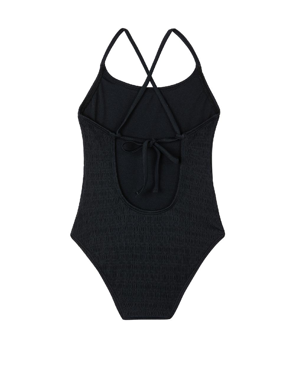 gottex Beach Day Textured Criss Cross Tie Back One Piece Black