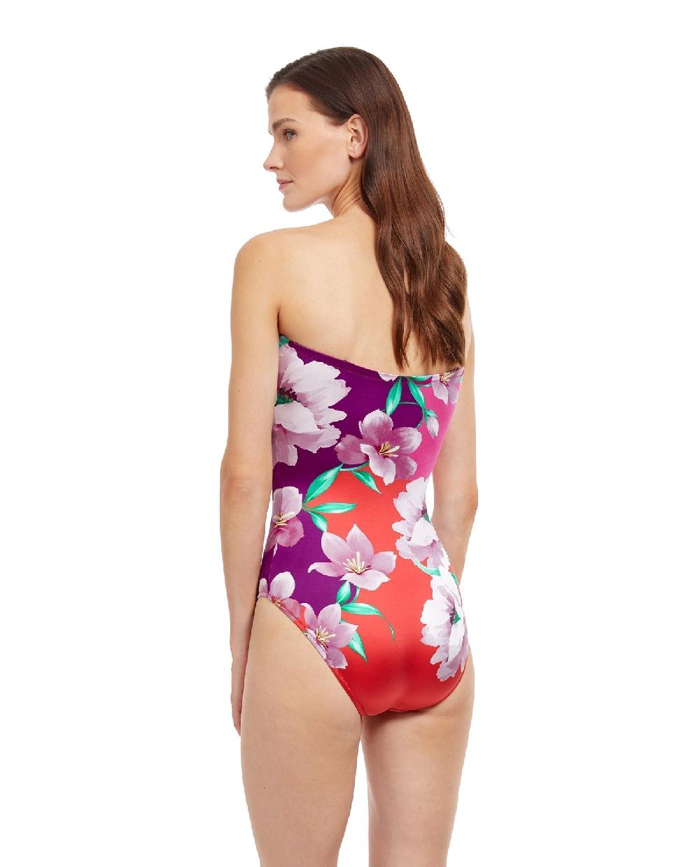 Gottex Bella Rose Shaped Bandeau One Piece Swimsuit Bella