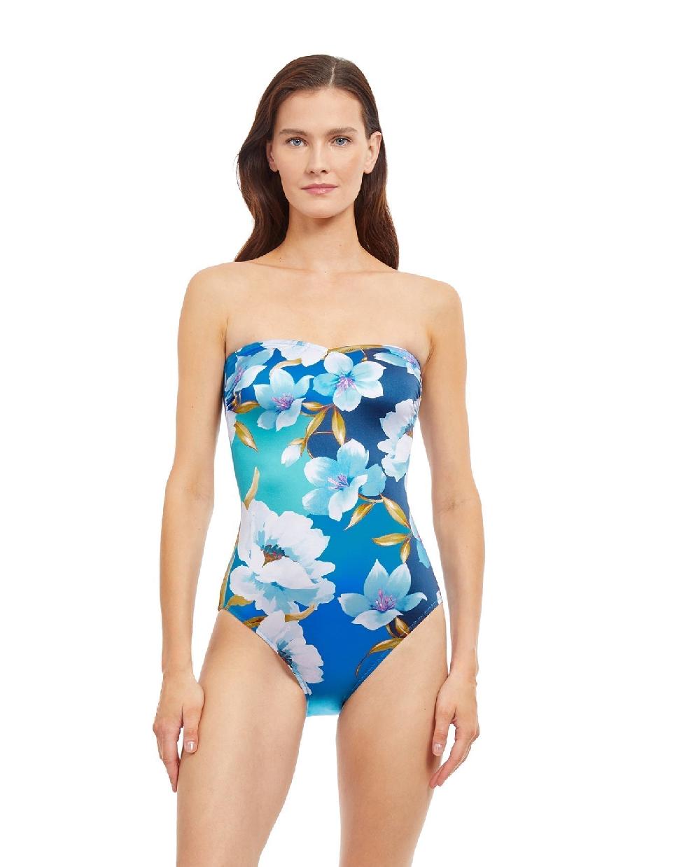 gottex Bella Rose Shaped Bandeau One Piece Swimsuit Bella