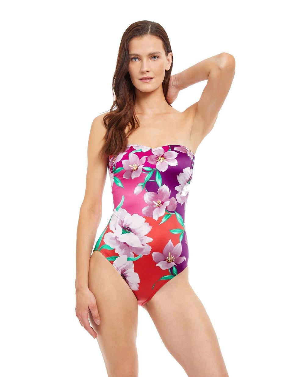 gottex Bella Rose Shaped Bandeau One Piece Swimsuit Bella