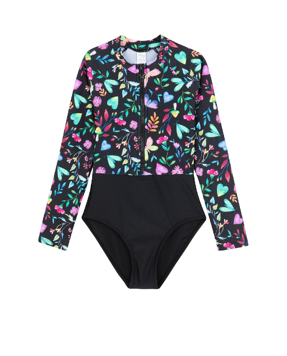 gottex Butterfly Dream Long Sleeve Zip Front One Piece Butterfly