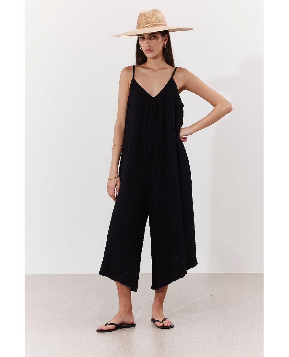 Gottex Cloudshore Oversized Jumpsuit Cover-Up Black