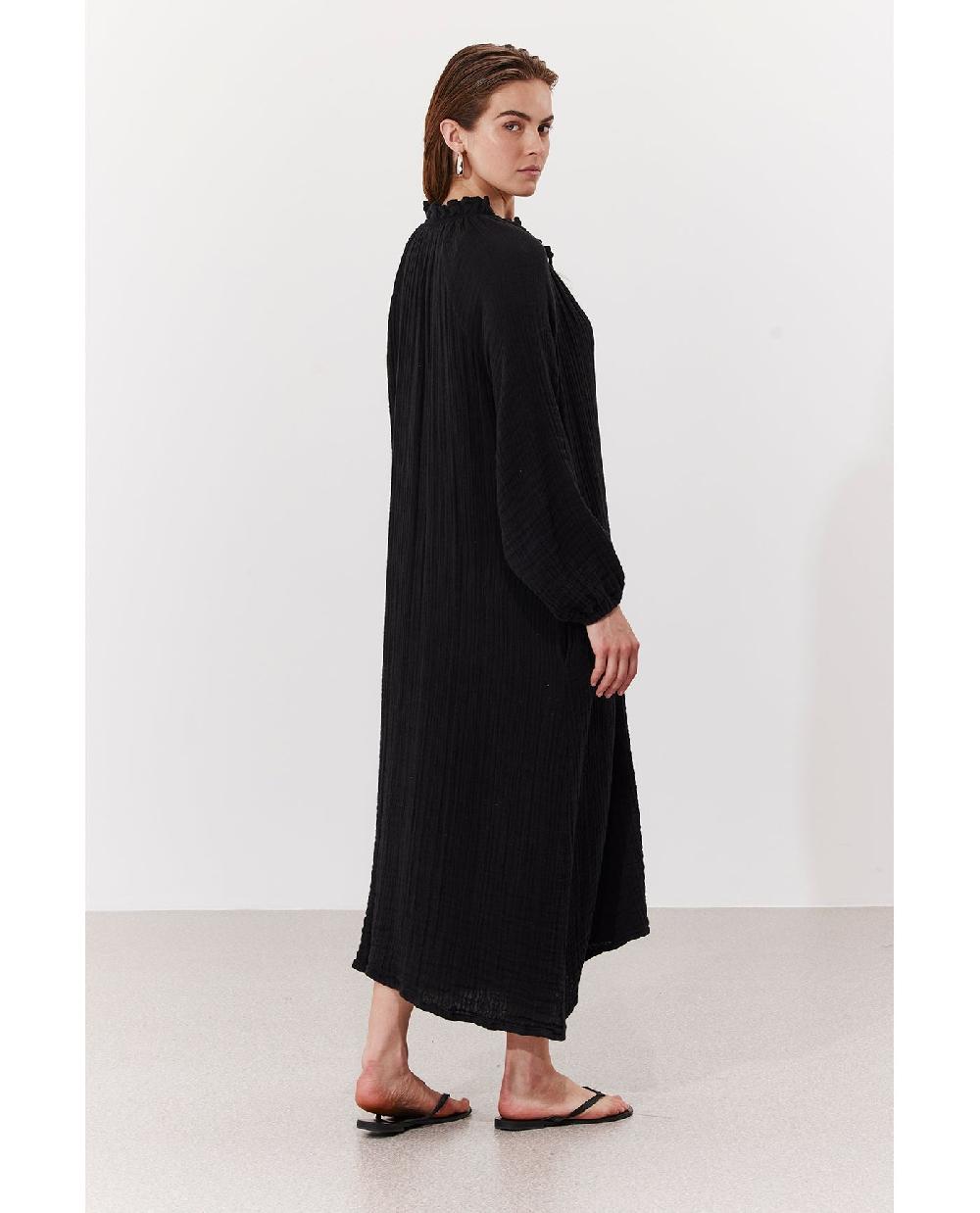 Gottex Cloudshore Ruffle Collar Dress Cover-Up Black