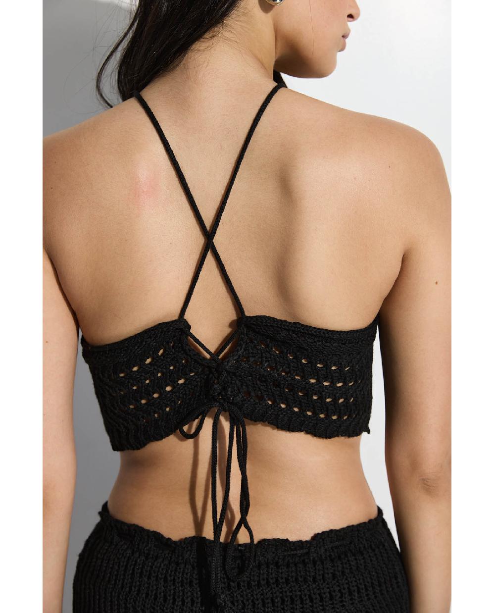 Gottex Crochet Fringe Skirt And Crop Top Set Fringe