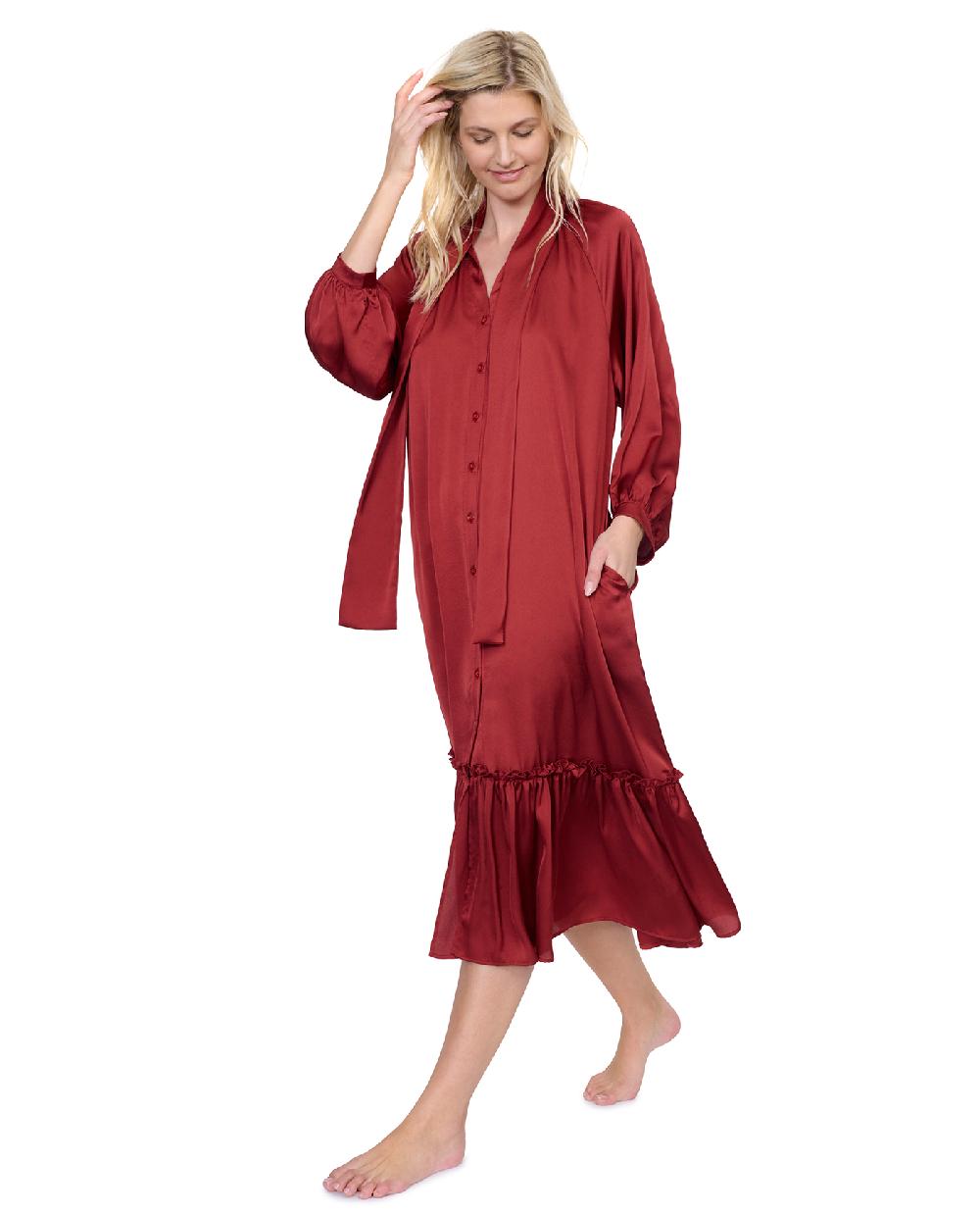 Gottex Day Dreamer Button Down Maxi Long Dress With Long Sleeves Swim Cover Up Day