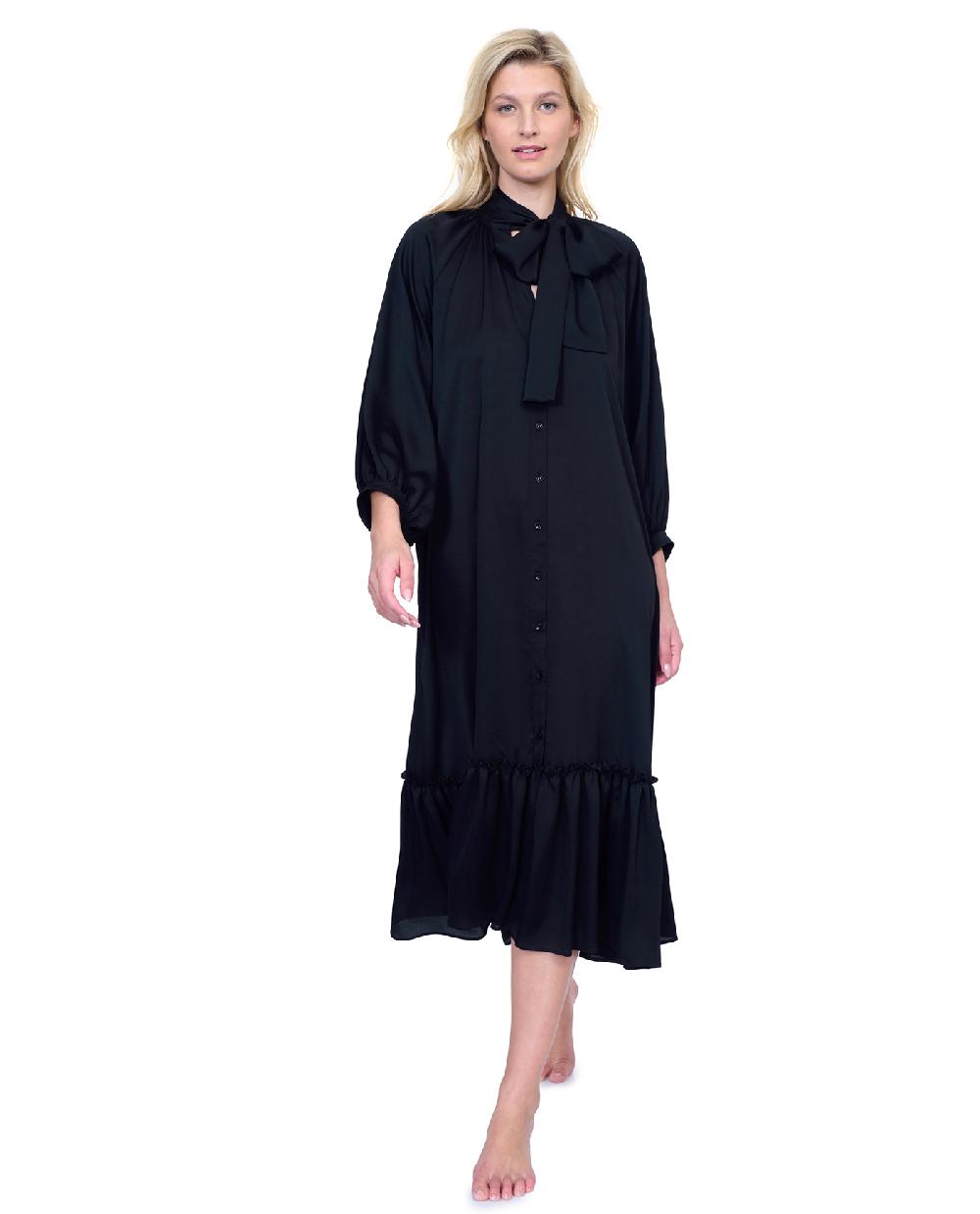 gottex Day Dreamer Button Down Maxi Long Dress with Long Sleeves Swim Cover up Day