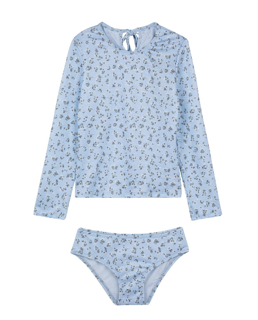 gottex Ditsy Dream Textured Long Sleeve Rash Guard Set Light