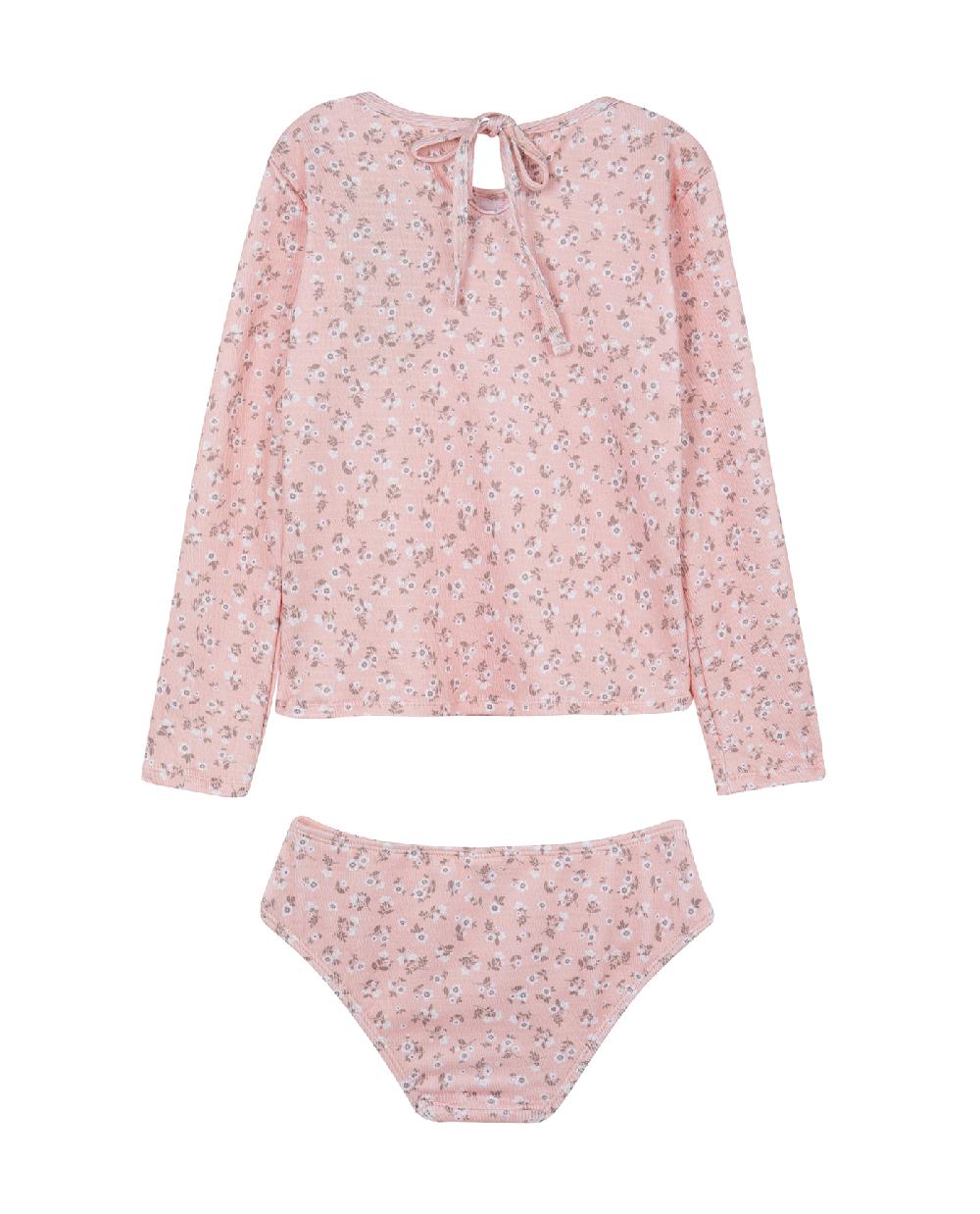 Gottex Ditsy Dream Textured Long Sleeve Rash Guard Set Orange