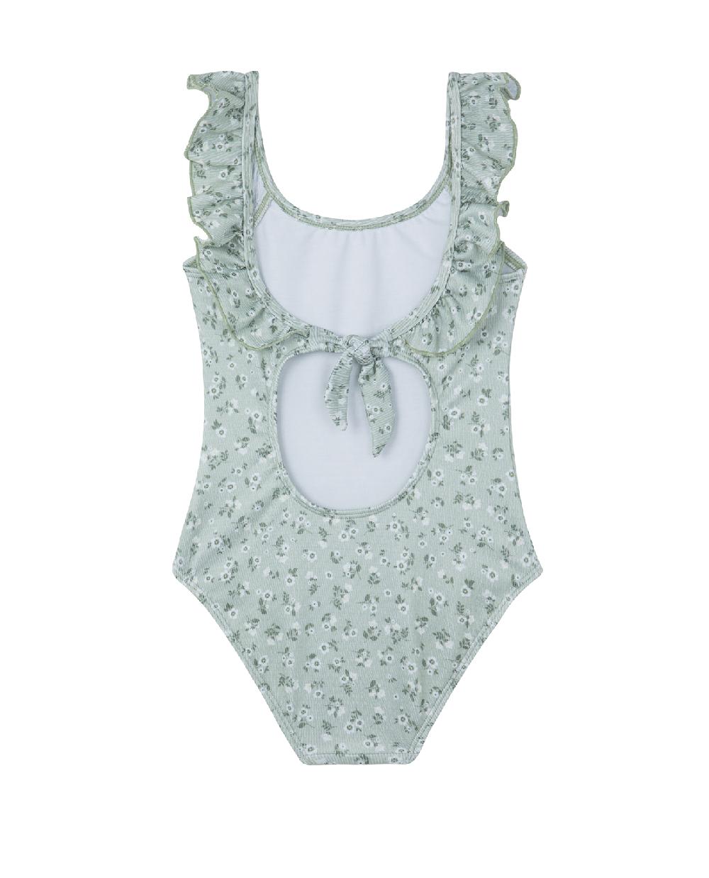 Gottex Ditsy Dream Textured Square Neck Ruffle One Piece Ditsy