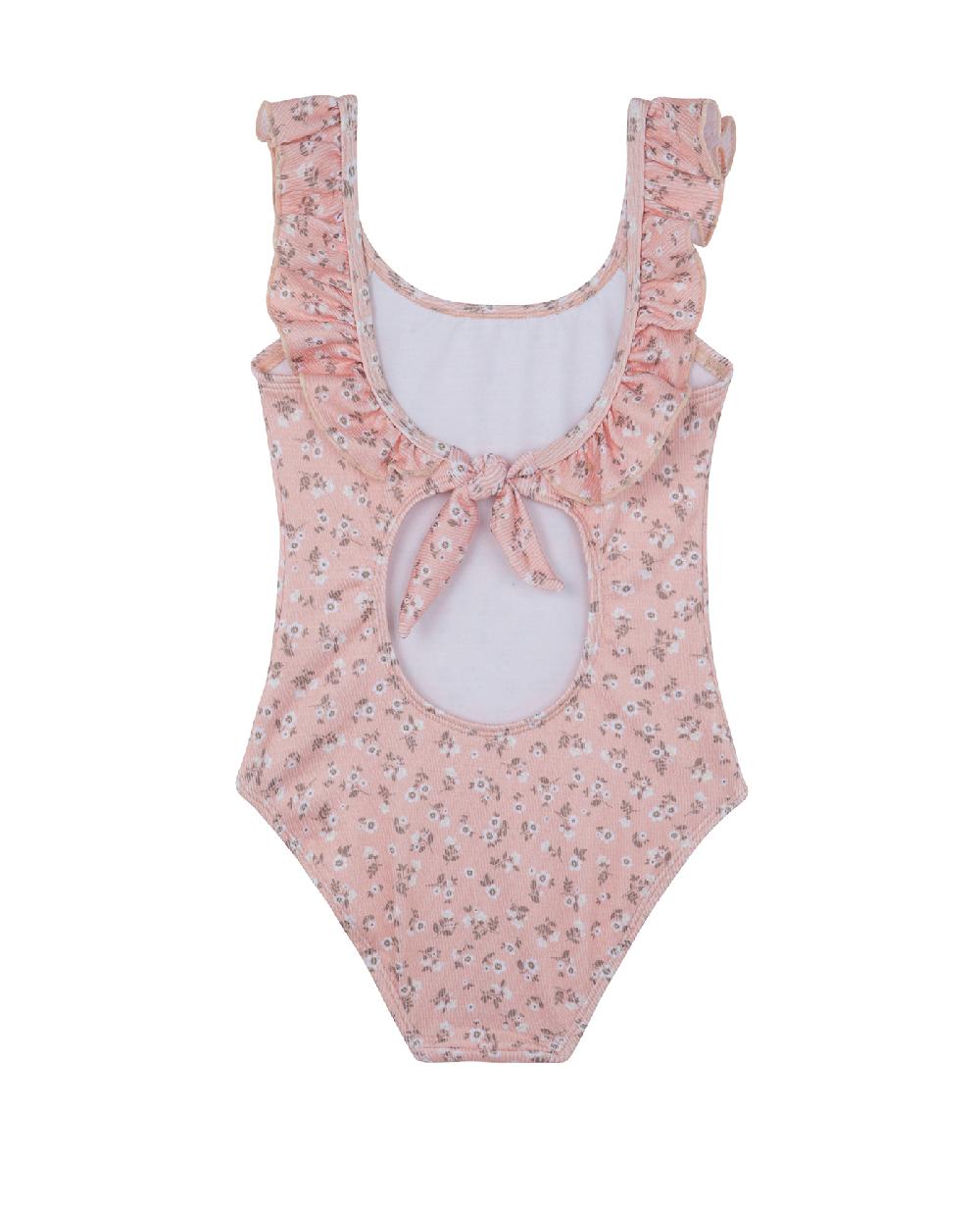 Gottex Ditsy Dream Textured Square Neck Ruffle One Piece Orange