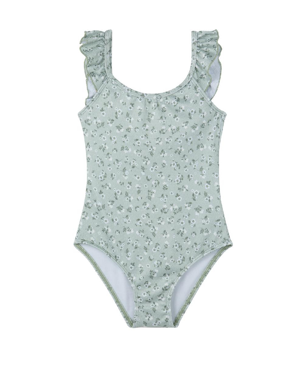 gottex Ditsy Dream Textured Square Neck Ruffle One Piece Ditsy