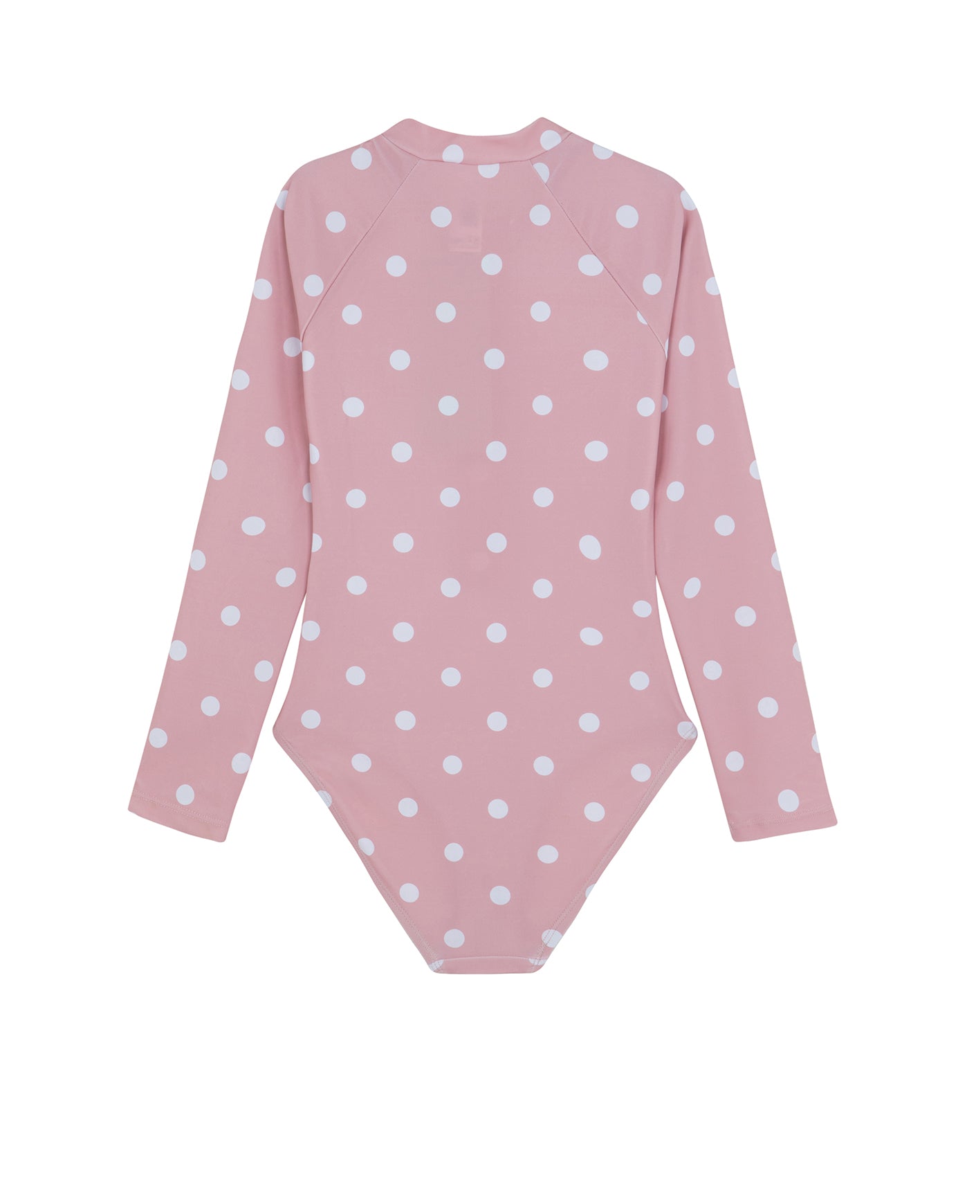 Gottex Dot Dot Dot Long Sleeve Zip Front One Piece Pink