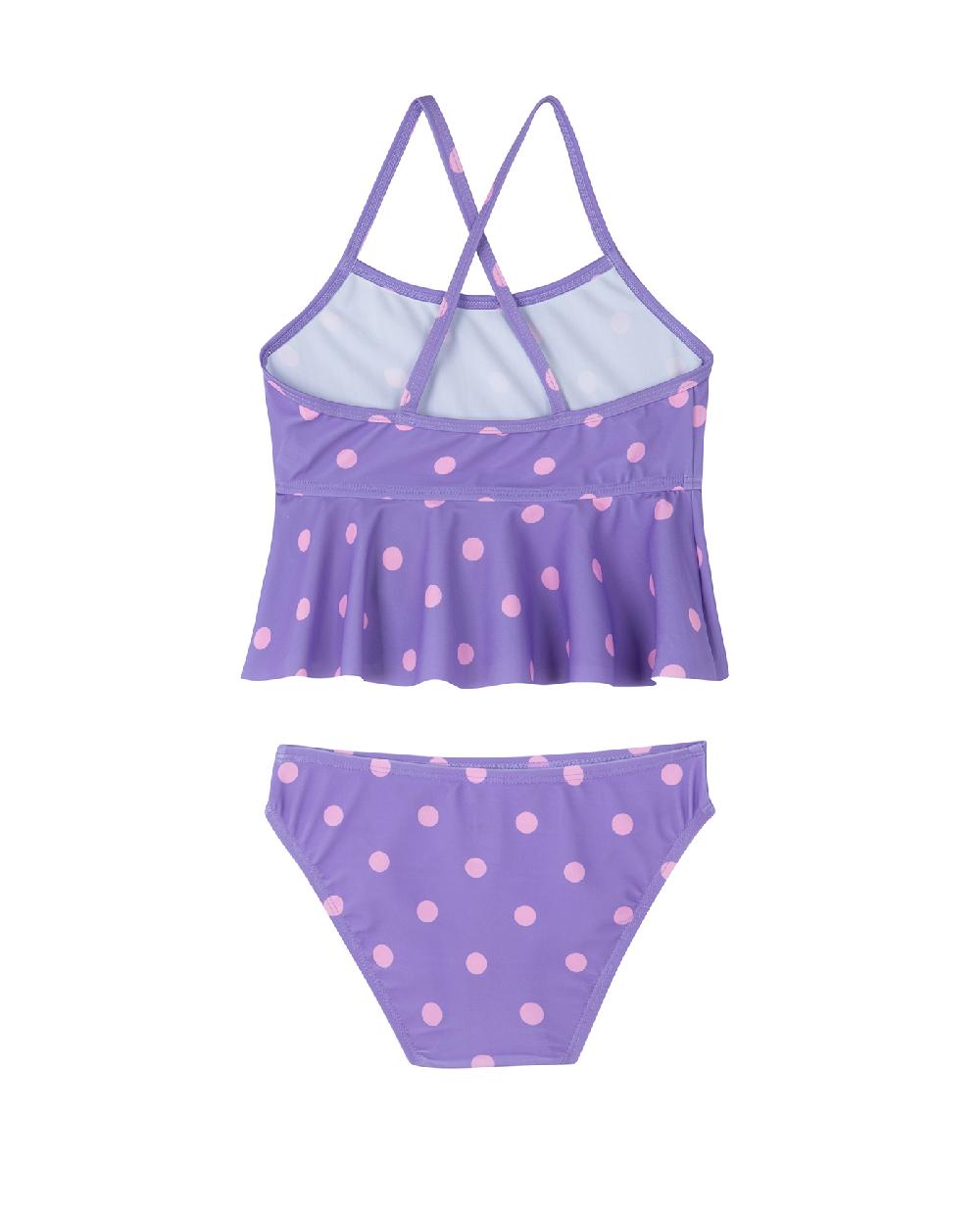 Gottex Dot Dot Dot Scoop Neck Ruffle Swim Set Purple