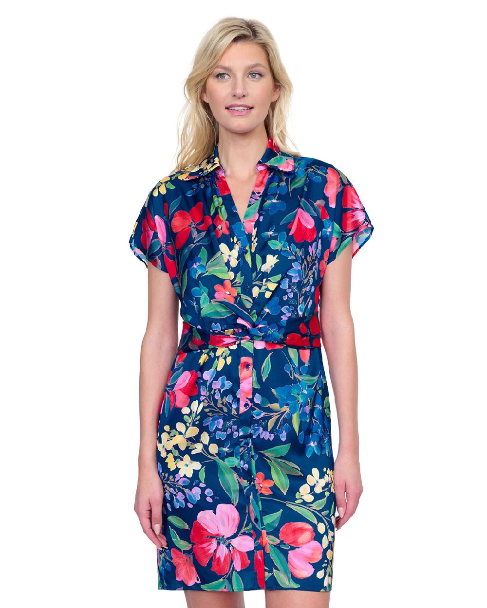 gottex Garden Dream Button Down Shirt Dress Cover Up Garden